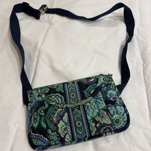 Vera Bradley Blue and Green Paisley Crossbody Bag